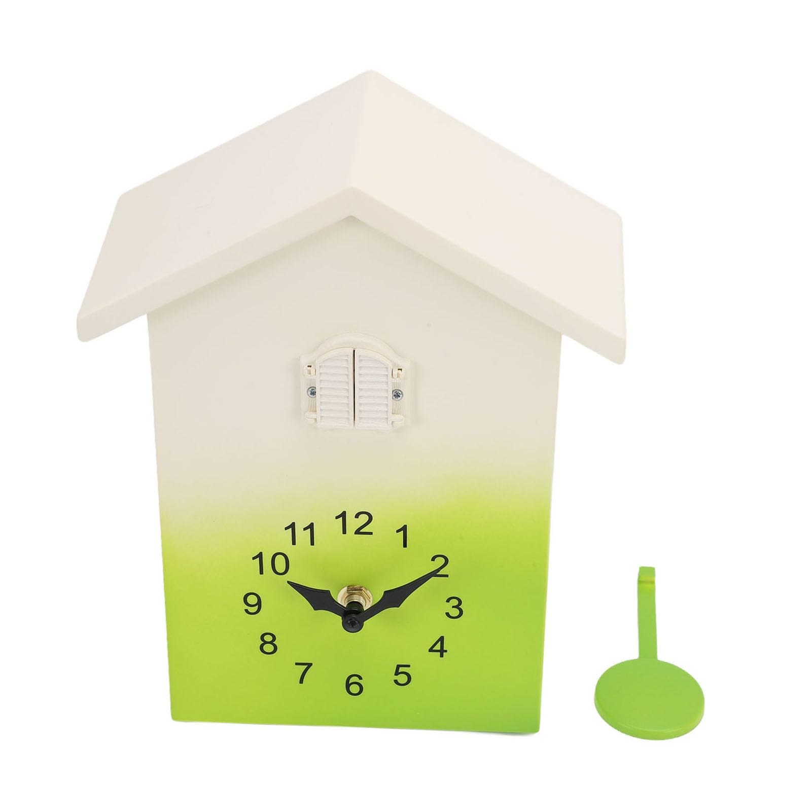 Generic Zegar z kukułką i Godzinami, materiał Najwyższej Jakości, łatwa Instalacja, Zegar ścienny z kukułką do Sypialni, Kuchni Biurowej 8,1 X 4,1 X 15,0 Cali (GREEN)