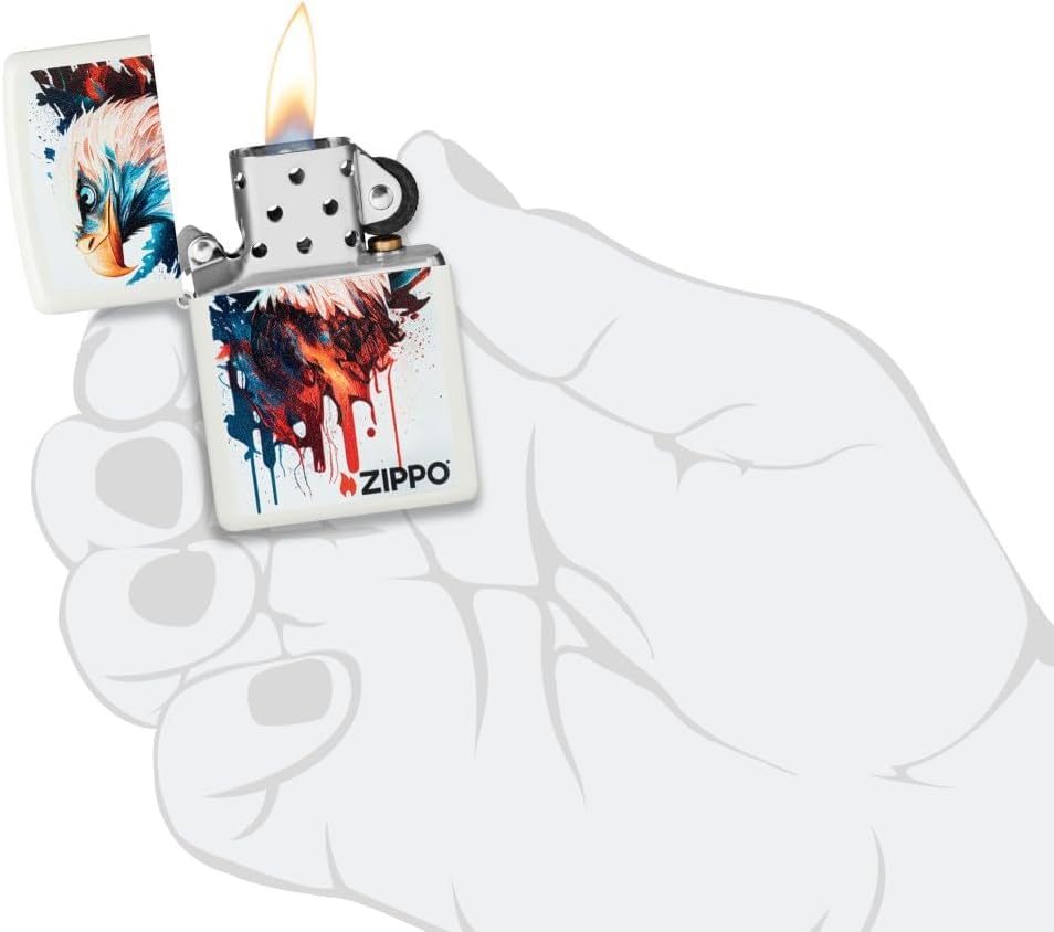 Encendedor Zippo con diseño personalizado blanco mate miniatura 5