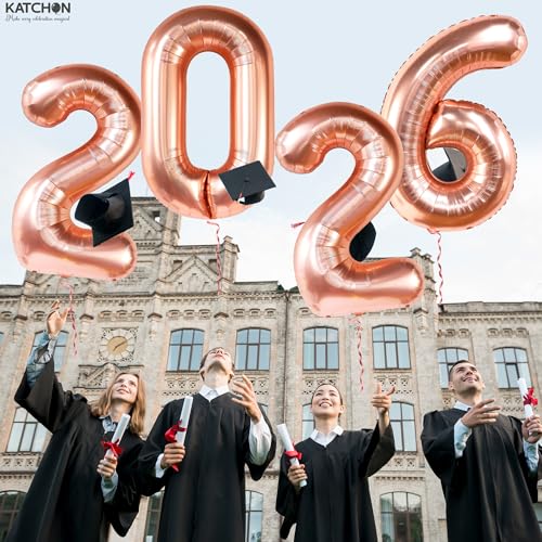 Image of Rose Gold 2026 Balloons 42 Inch, Rose Gold Graduation Decorations 2026, Foil Number 2026 Graduation Balloons Class of 2026 Decorations | Graduation Party Decorations | Prom Decorations 2026, Katchon
