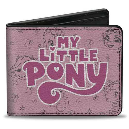 Buckle-Down Hasbro Wallet, Bifold, My Little Pony Title Logo With Pony and Cutie Mark Pink, Vegan Leather