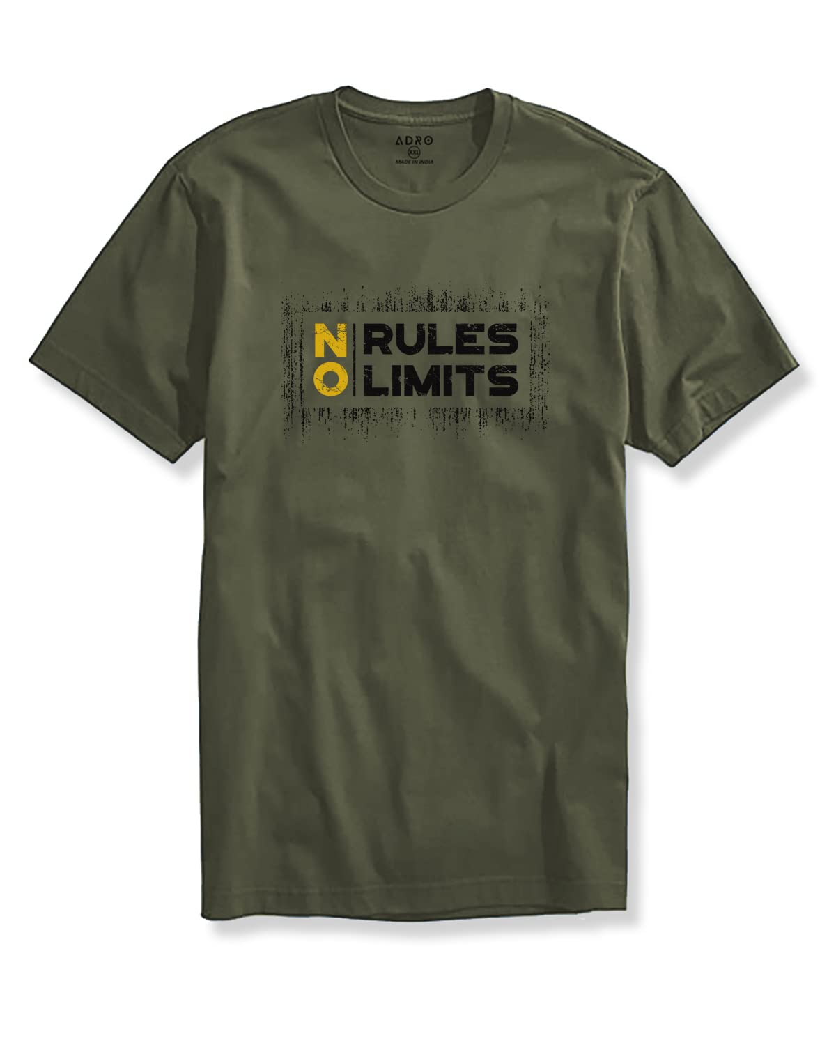 ADRONo Rules No Limits Mens Printed T-Shirt (RNR-M-LIM-OL_Olive_S)