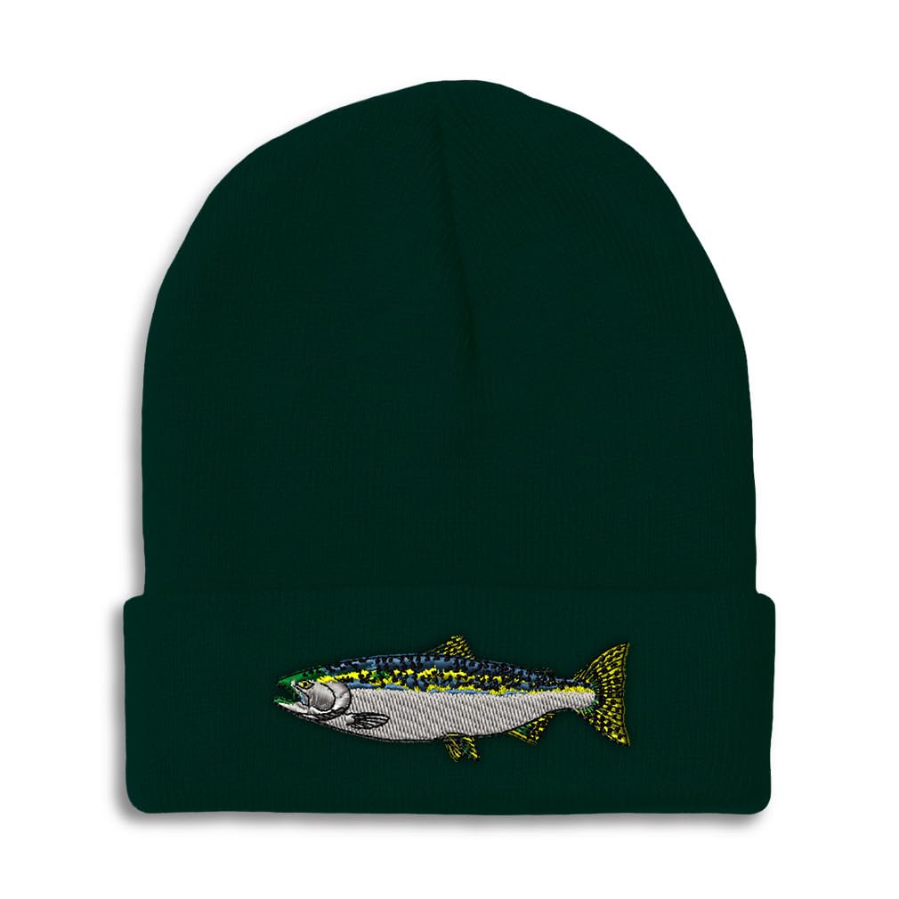 Custom Beanies for Men Fish Steelhead Embroidery Skull Cap Winter Hats for Women Acrylic One Size