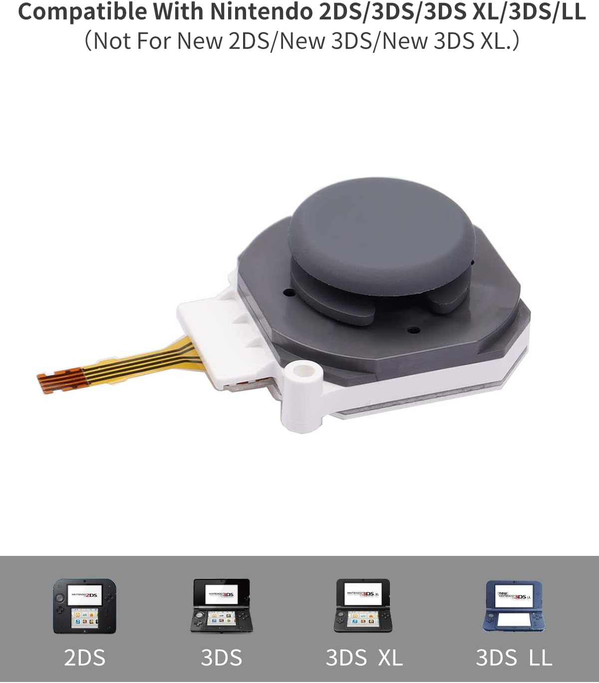 Replace for Nintendo 3DS/2DS,New 3D Analog Joystick Button Module with Thumb Stick Circle Pad Cover Cap Premium Replacement for Nintendo 2DS/3DS XL