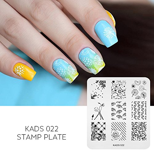 KADS 4 Stück Maniküre Stempelschablonen Nail Art Plates Stamping Nagel Bildstempel Schablone Metallplatten Nagel Tattoo – Bild 8