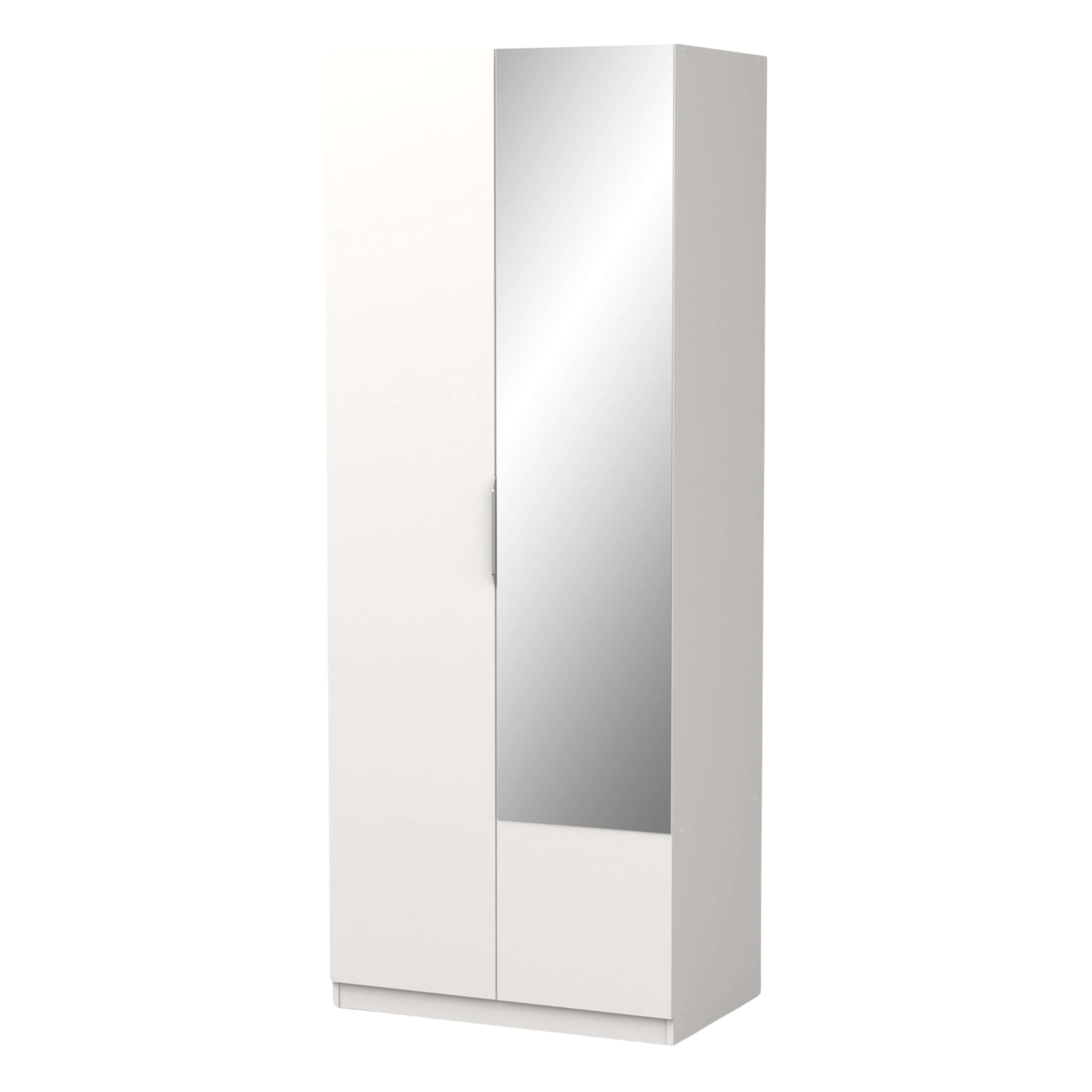 Miroytengo Armario Alto con Espejo Ghost Estilo Moderno Color Blanco Mate 203x79 Cm