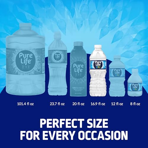 Pure Life Purified Water Bottles, 12 Pack - Still Bottled Water Enhanced with Minerals for a Crisp Taste, Plastic Bottles - 16.9 Fl oz
