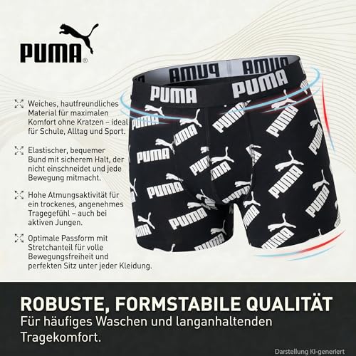 Puma Children Unisex Boxer Unterwäsche, Schwarz, 146-152 EU – Ansicht 5