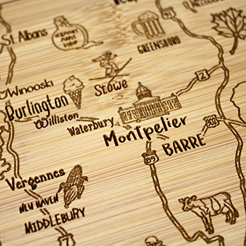 Image of Totally Bamboo A Slice of Life Vermont Engraved Map Cutting Board