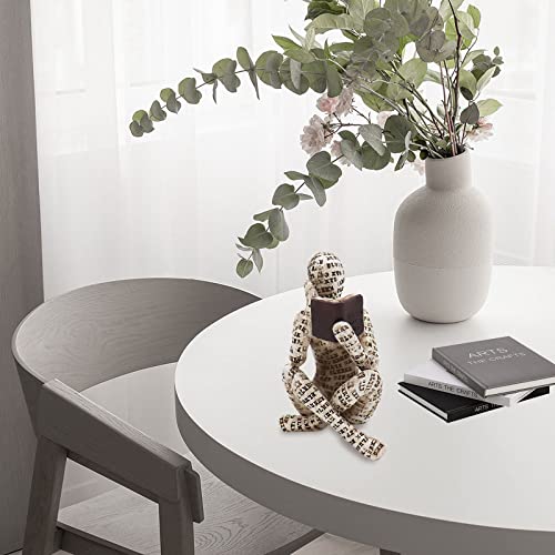 Dnoifne Reading Women Figurine, Thinker Statue Vase For Decor, Resin Modern Abstract Aesthetic Sculptures Home Decor, Small Decor Items For Shelf Living Room Dining Room Office Desktop #TOP1