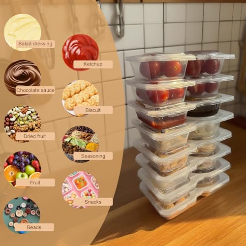 20 Sets Reusable Snack Containers with Lids - Portion Control