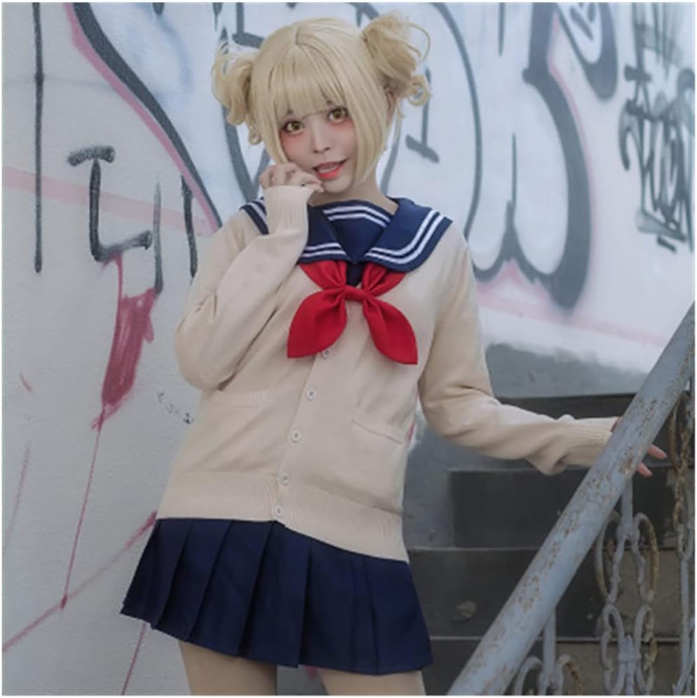 Women's Cardigan School Uniform Sweater V Neck Button Down Knit Cardigans Coat with Pockets - Image 2