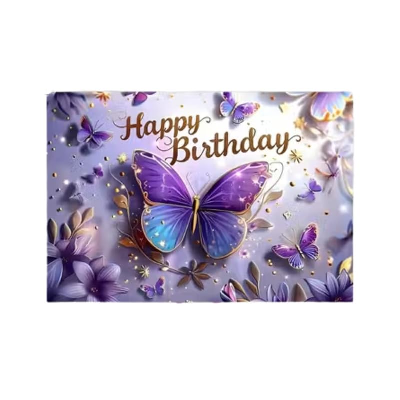 Image of Purple Floral Themed Backdrop - Decorative Wall Banner for Parties, Events, and Photoshoots (Pack of 1)