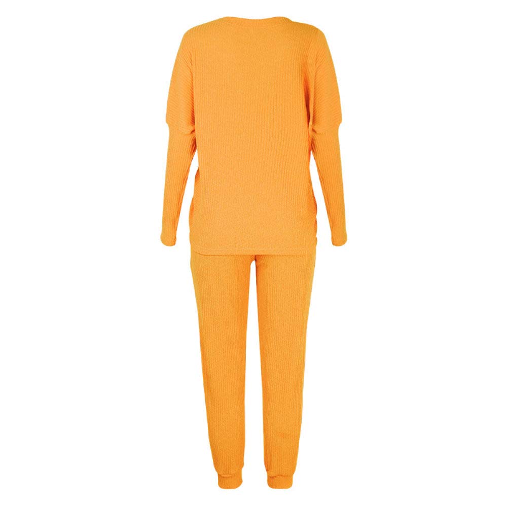 Damen Zweiteiliger Schlafanzuglangarm Pyjama Set Für Damen Damen Herbst Winter Gelb Gestreifter Jacquard Pyjama Set Damen Loungewear Sets Damen