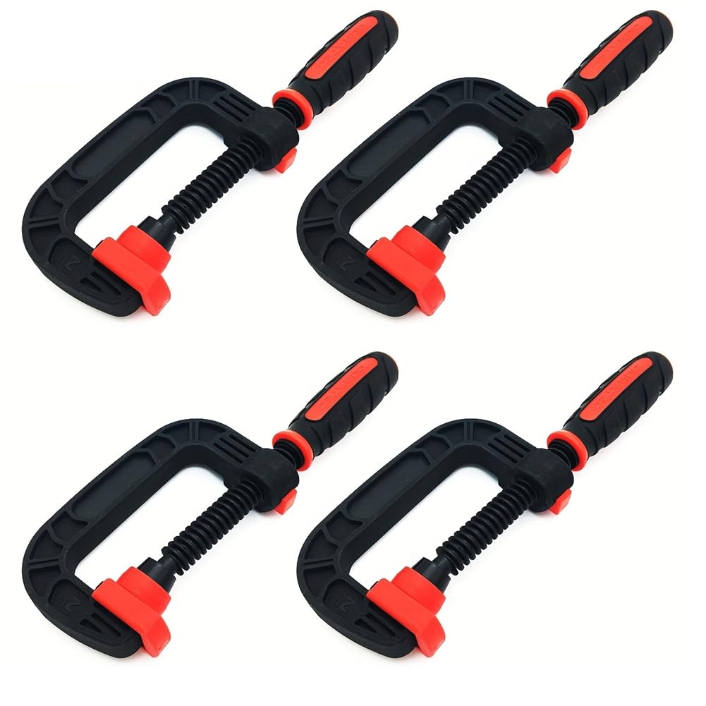 Jnchdghwa As Shown F Clamps 2Inch Plastic Bar Clamp Set(4-Pack) For Woodworking, Metalworking, Diy,Light Duty Work