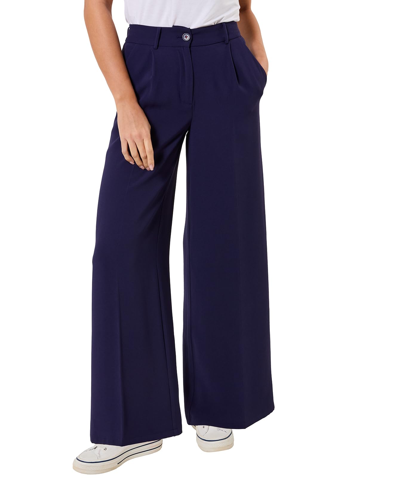Joe Browns Women's Tailored Wide Leg Trousers, Regular, Blue, UK 18