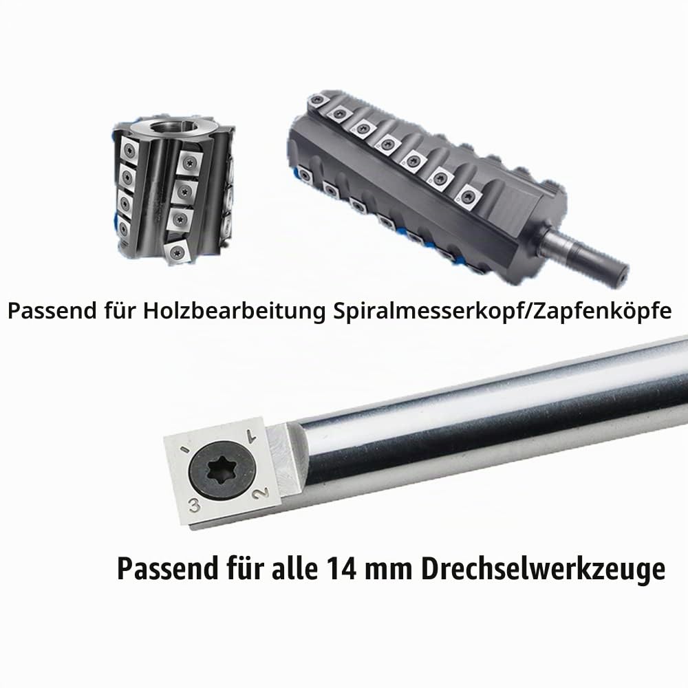 HM Vorschneid-Wendeplatten 14x14x2,0mm für Holz Drehmaschine und Holzbearbeitung Drehen Meißel, 10 Stück