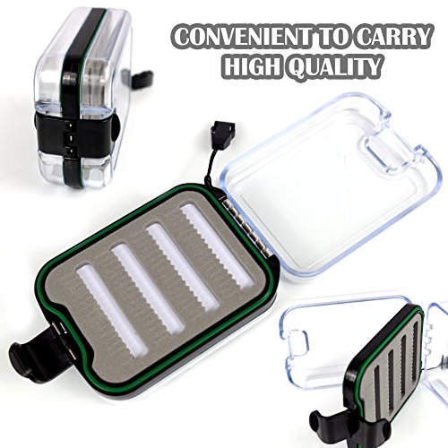 Elixir Outdoor Adventure Waterproof Multiple Compartments Fly Fishing Tackle Lure Box Case, 3.8 x 2.8" x 1.5" - Thumbnail 2