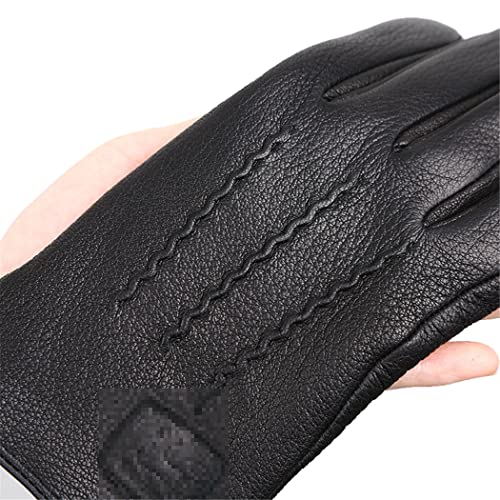 Guantes de invierno negros de cuero legítimo con tacto ultra suave 3