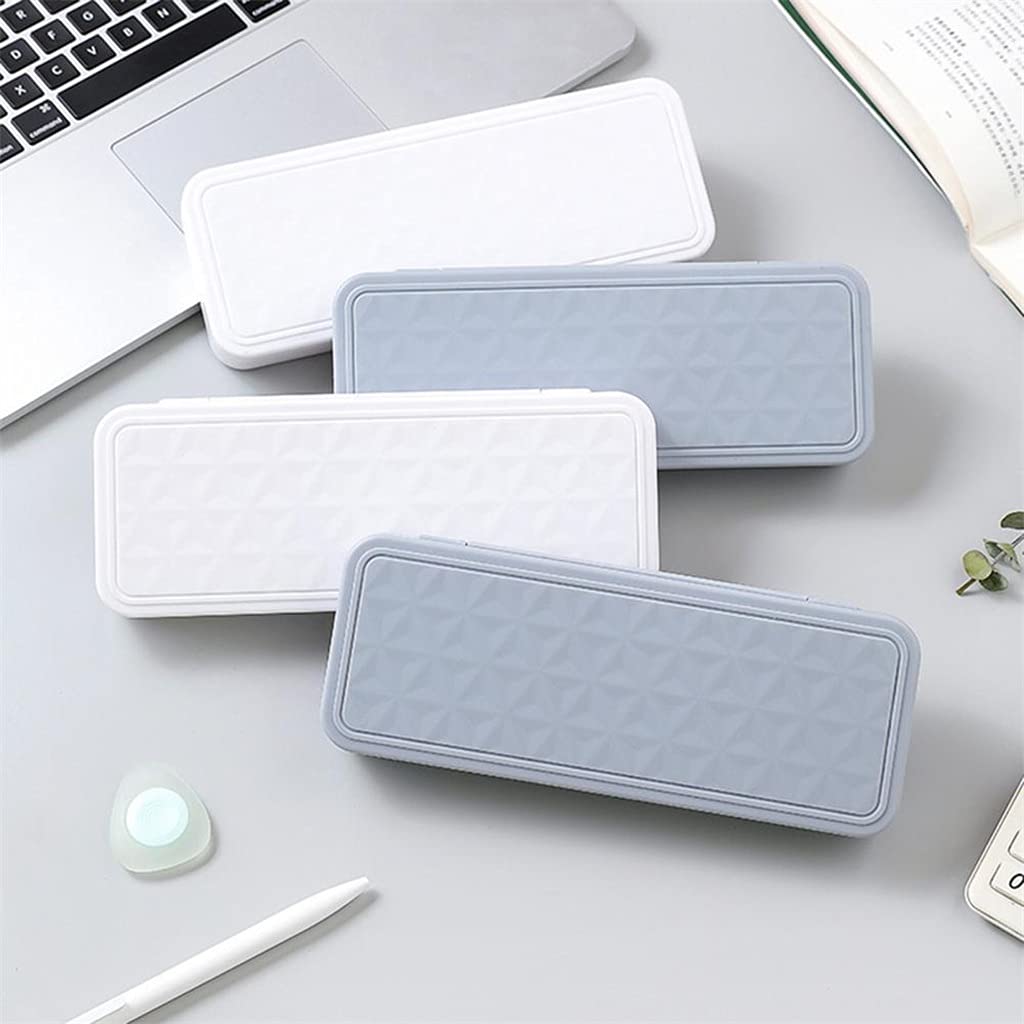 Estuche de papelería portátil de Doble Capa - Caja de lápices de plástico para Estudiantes - Organice Sus bolígrafos con estiloWit