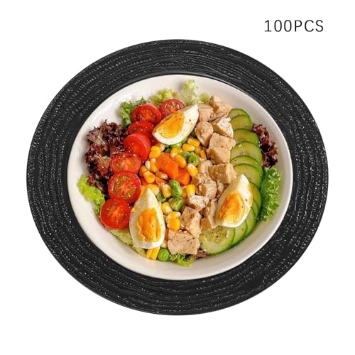 100 platos cargadores redondos 13 pulgadas negro miniatura 6