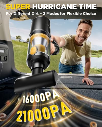 Image of Handheld Vacuum Cleaner, 21000Pa Cordless 4-in-1 Mini Car Vacuum