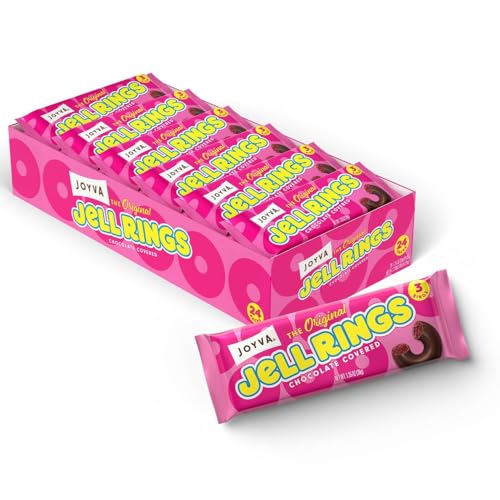Jell Rings Chocolate Covered Raspberry Jell Candy 3 Ring Pack Kosher, Gluten-Free, Classic Fruit Candy Treat 1.5 oz Each (Box of 24) (Pack of 24, original) image 4