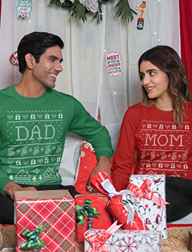 Tstars Mom Dad Matching Christmas Sweatshirts Couples Funny Ugly Xmas | Soft fleece his and hers sweatshirt set; great for Christmas, ugly sweater party, husband wife couples gift - Image 3