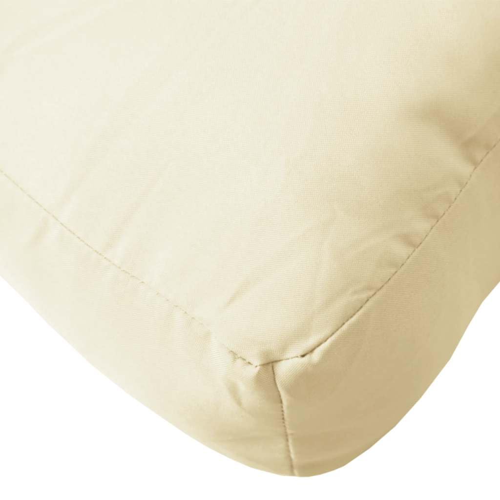 vidaXL Cojines para Palés 2 uds, Almohadas de Asiento Respaldo, Almohadillas de Silla Sofá, Decoraciones para Jardín, Tela Oxford Blanco Crema