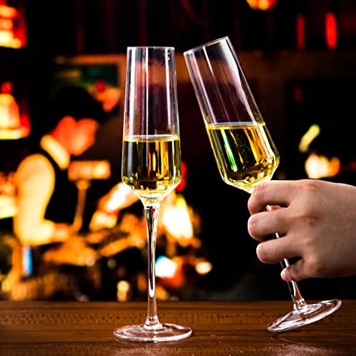 Baclife Champagne Flutes - Hand Blown Elegant Champagne Glasses Set Of 6 thumb #4