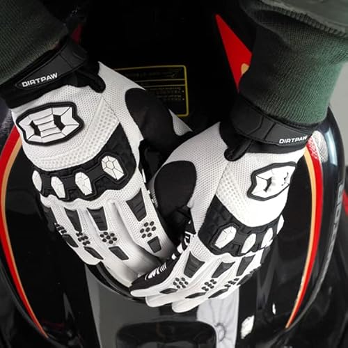 Seibertron Youth Dirtpaw Bmx Mx Atv Mtb Racing Mountain Bike Bicycle Cycling Off-Road/Dirt Bike Gloves Road Racing Motorcycle Motocross Sports Gloves Touch Recognition Full Finger Glove White Xs #TOP3