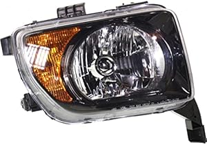 For Honda Element 2007 2008 Headlight Assembly Unit EX/LX Model Black Bezel Passenger Side CAPA Certified HO2519114C