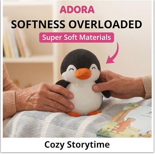 Image of ADORA Penguin Soft Toy for Kids, Cute Plush Stuffed Teddy Ultra Soft Animal Plush Toy for Boys & Girls, Birthday Gift for Babies & Toddlers, Washable Black & White Penguin (17 cm)