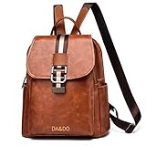 INNENMATERIAL : Polyester . DA&DO Damen Rucksack Klein Handtasche Casual Daypack (Braun)