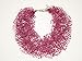 Handmade Pink Magenta multi strand necklace Bib women jewelry Chunky fuchsia statement necklace beaded Unique Designer