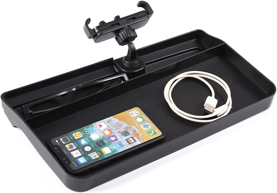 CHEAYAR Portable Electronic Device Mount for Tacoma 2016-2023, Dashboard Organizer Tray with Phone Holder, Storage Box Container for Key Card Navigation Sunglasses