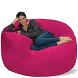Chill Sack Bean Bag Chair Cover, 5-Feet, Microsuede - Pink