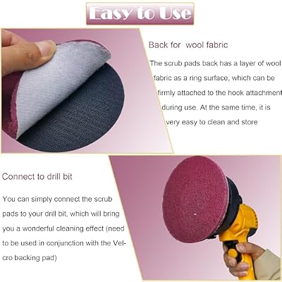 Tonmp 10 PCS 5 Inch 400 Grits Multipurpose Scrubber Scouring Pads Flocking Scuff Pads -Hoop and Loop Scuff Pads Conditioning Discs Polishing Pad for Furniture Automotive Cleaning, Rust Removal