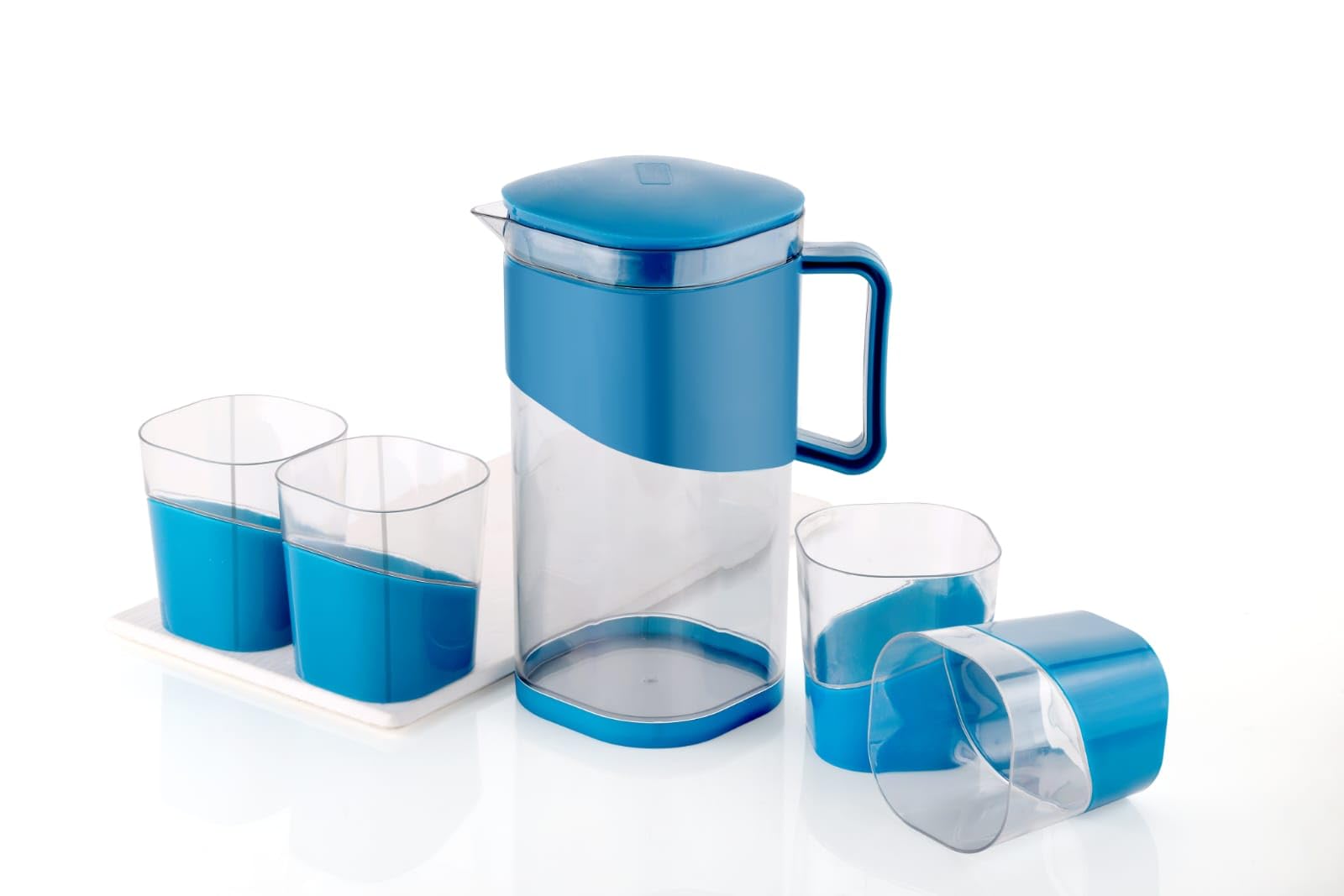 JUEKI FOAM & CLEANSING トライアルセット JUICIQ Plastic Water Jug with 4 Glass Set | 1800ml Capacity