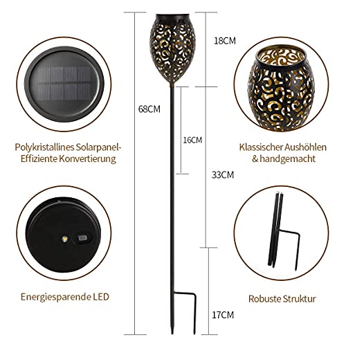 Lámparas solares LED para decorar terrazas y caminos exteriores con luz cálida Görvitor 6