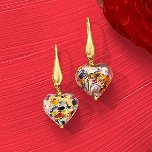 Ross-Simons Italian Murano Glass Heart Drop Earrings In 18Kt Gold Over Sterling #TOP7
