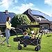 WANAN Stroller Wagons for 2 Kids, Collapsible Wagon with Seat Belt and Canopy, Kids Wagon Beach Cart with Big Wheels for Sand, Folding Wagon for Picnic, Camping, Garden (Wagon without Table)