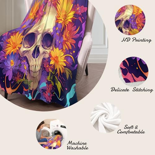 Plaid Halloween super doux et moelleux grand format violet - 7