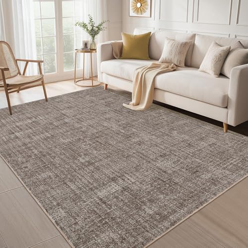 9x12 Area Rug for Living Room Washable Rugs Solid Area Rug Low Pi...