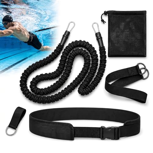 GothicBride Schwimmgurt Pool Erwachsene Schwimmtrainer Pool mit 2.5-7.5M Einnstellbare Schwimmseil für Jedes Schwimmbad Ohne Schwimmleine