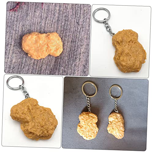 Toyvian Chicken Nugget Keychain Chicken Wing Ornament Metall Schlüsselbund Metall Schlüsselanhänger Geldbörse Charms Anhänger Lebensmittelbeutel