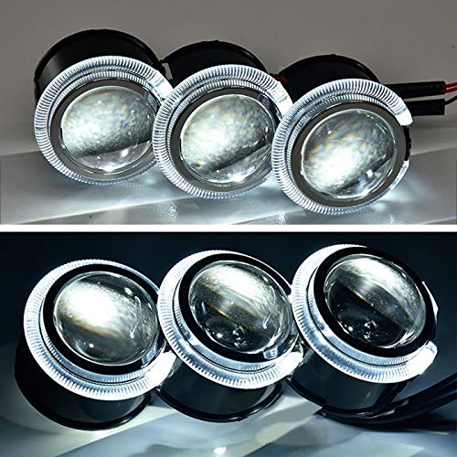 Amazon | 汎用 LED 3連 プロジェクター イカリング ヘッドライト 左右