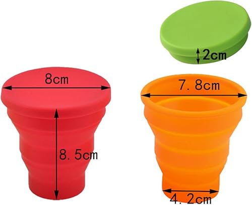Miniatura 2 de HomeSoGood 4 vasos plegables, taza plegable de silicona, reutilizable portátil para acampar, taza de agua telescópica de viaje