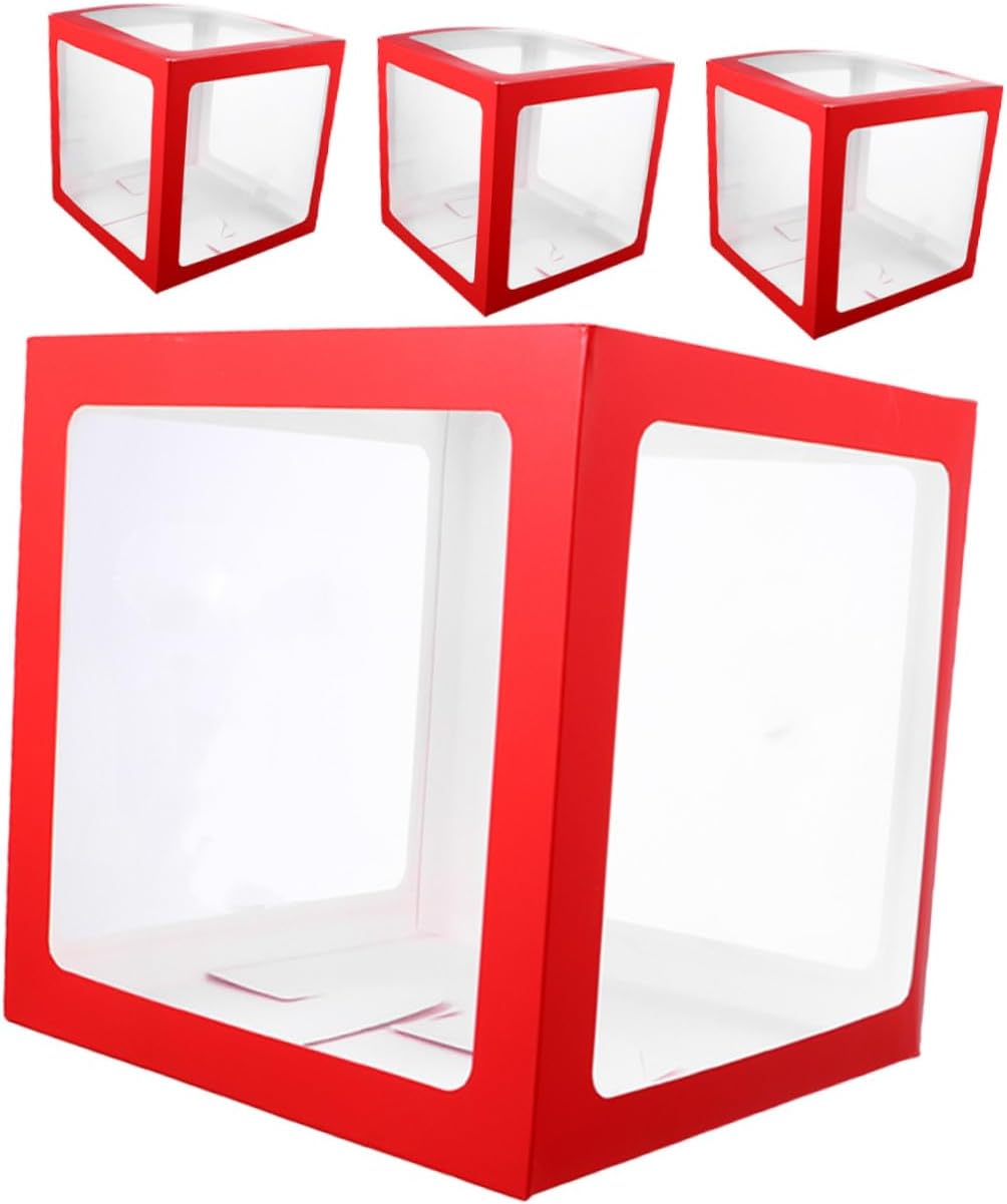 4pcs Balloon Boxes Square Balloon Box for Wedding Birthday Party Engagement