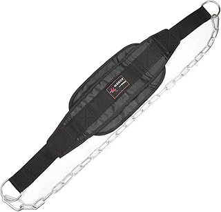 Cinto de mergulho MoOCY com corrente para levantamento de peso, pull-ups, levantamento de peso, crossfit e exercícios de musculação, aço resistente longo, suporte de cintura de neoprene confortável