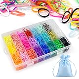 2000 Pcs Hair Rubber Bands, Elastic Hair Ties Colorful Hair Ties with Organizer Box, Mini Hair Elastics Ties for Girls Thin or Thick Hair(24 Colors)